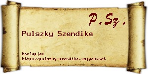 Pulszky Szendike névjegykártya